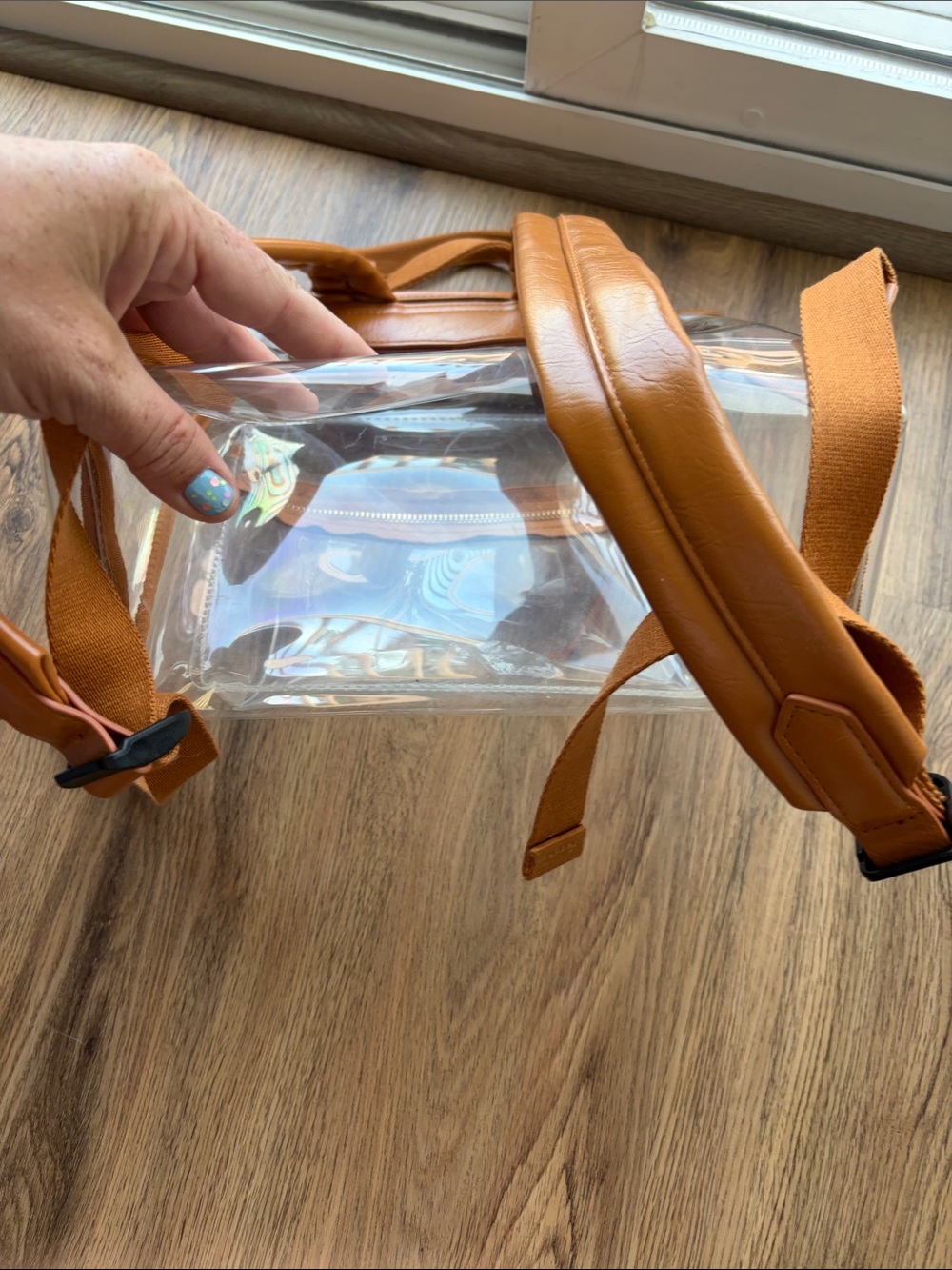Universal Thread Clear Backpack with Tan Trim Mini - Picture 5 of 6